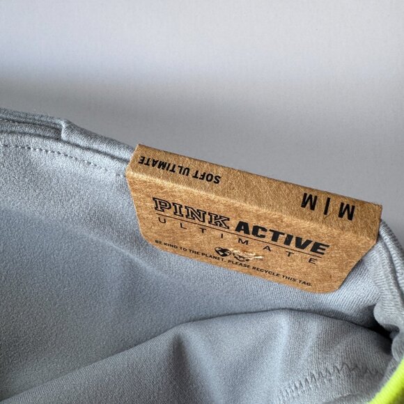 Victoria's Secret PINK High Waisted 6" Bike Shorts New With Tags Gray and Neon - Picture 5 of 10
